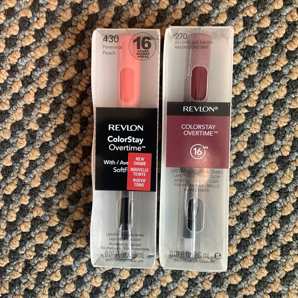 Revlon Colorstay Overtime 430 Perennial Peach/ 270 Relentless Raisin set of 2